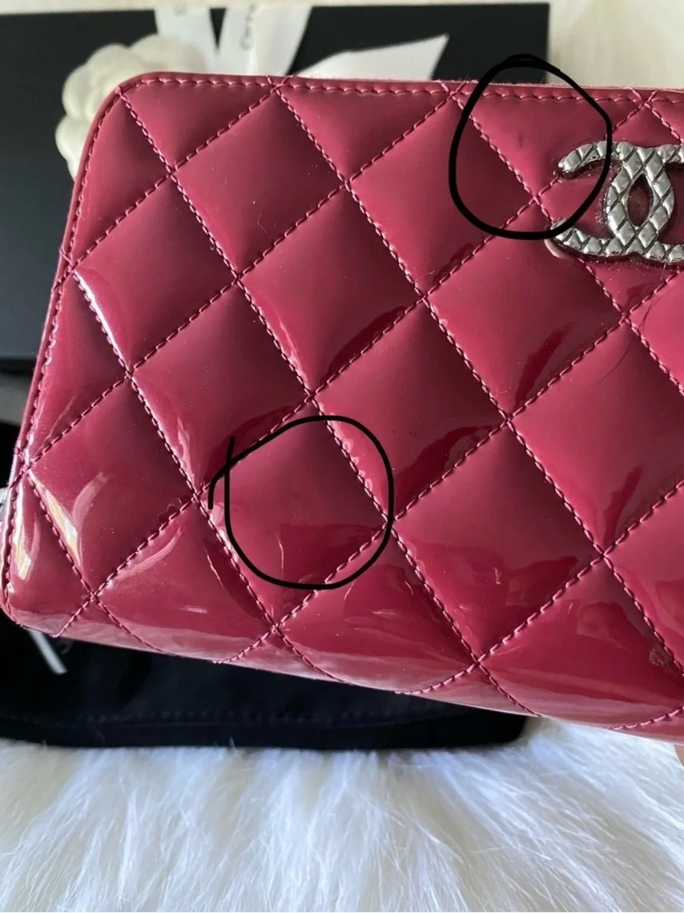 Chanel Patent Leather Brilliant Matelassé Long Zip Wallet in Rose Pink in Box